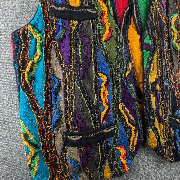Coogi Medium Cotton Colorful Australia Knit Sweater Vest Sleeveless 3D ** - Picture 4 of 16